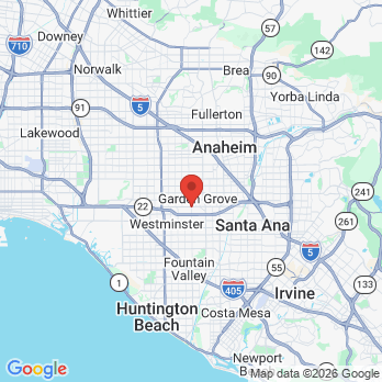 Map to United Dental Group office in Garden Grove, CA