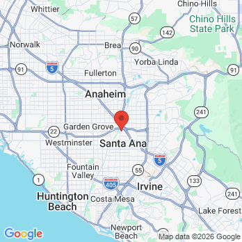 Map to Torres Family Dental office in Santa Ana, CA