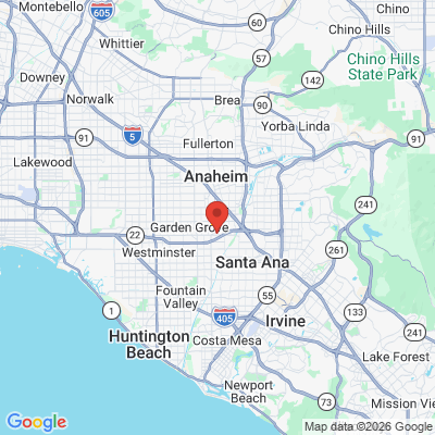 Map to Precision Dental Orange County office in Garden Grove, CA