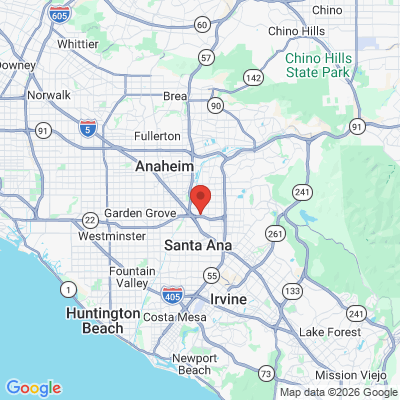 Map to Dr. Mark A. George office in Orange, CA