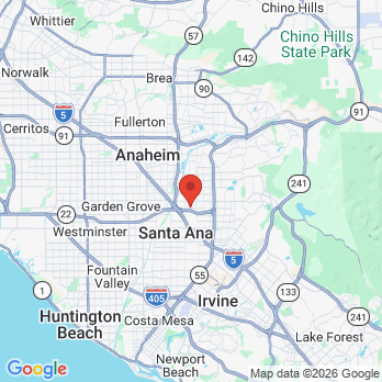 Map to Brian A Lassiter DDS office in Orange, CA