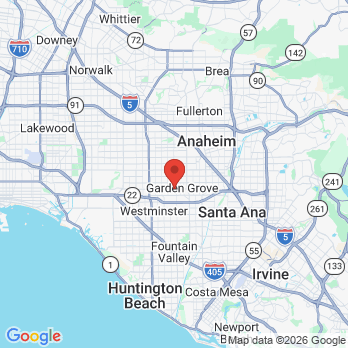 Map to Peach Dental OC office in Garden Grove, CA