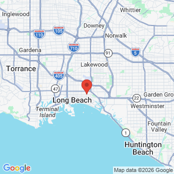 Map to American Dental Center office in Long Beach, CA