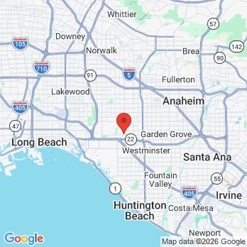 Map to Andrade Dental Family office in Garden Grove, CA