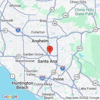 Map to La Amistad Family Health Center office in Orange, CA