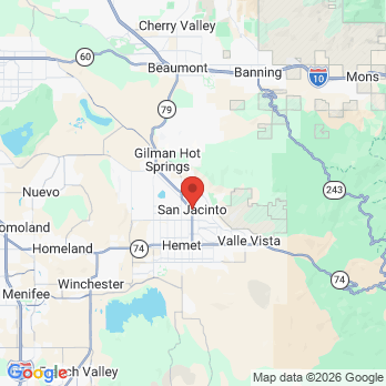 Map to San Jacinto Dental Center office in San Jacinto, CA