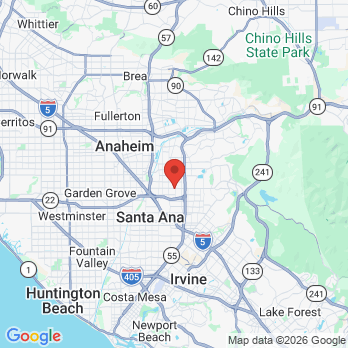 Map to Dr. Eduardo Correa office in Orange, CA