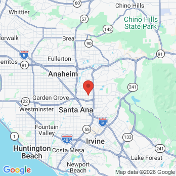 Map to Dr. Marjan Roshangar, D.D.S. office in Orange, CA