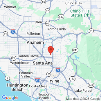 Map to Pediatric Smiles of Orange office in Orange, CA