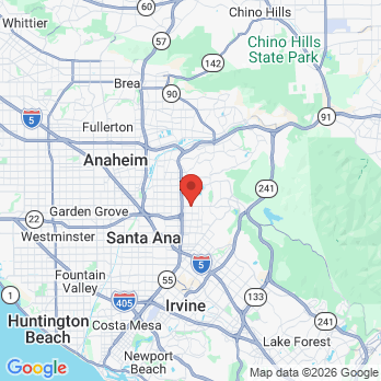Map to Orange Hill Dental Group office in Orange, CA