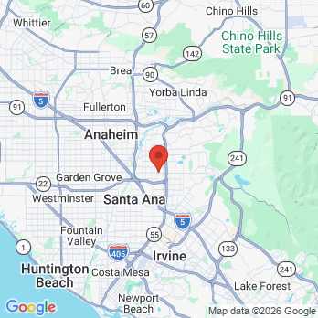 Map to David Lester, DDS office in Orange, CA