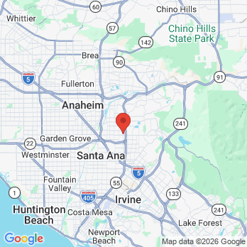 Map to West Coast Dental of Orange office in Orange, CA