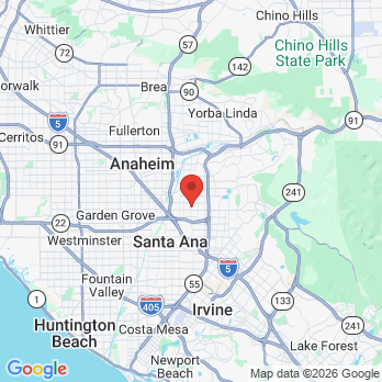 Map to Glassell Dental office in Orange, CA