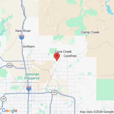 Map to Beckham Dental office in Cave Creek, AZ