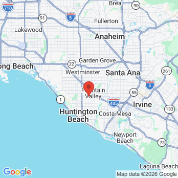 Map to Romana Family Dental office in Fountain Valley, CA