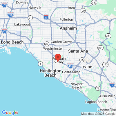 Map to Nagel Dentistry office in Fountain Valley, CA