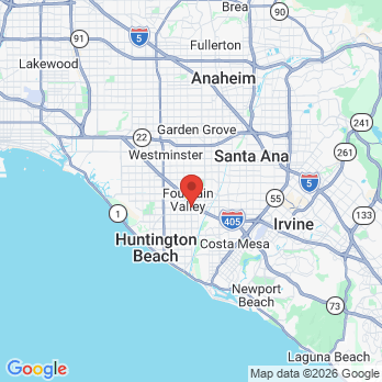 Map to Talbert Dentistry office in Fountain Valley, CA