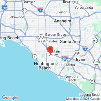 Map to Dr Eugene Schmidt office in Fountain Valley, CA