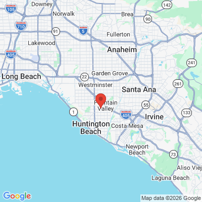 Map to Dr Eugene Schmidt office in Fountain Valley, CA