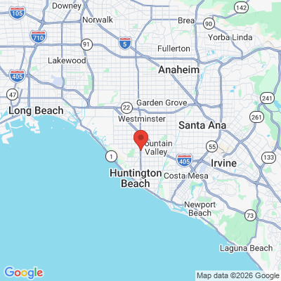 Map to Beach City Dental office in Huntington Beach, CA