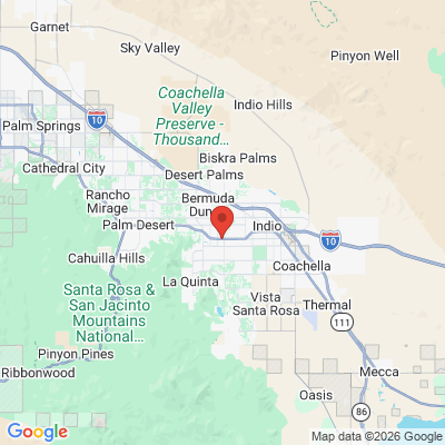 Map to Blu Oasis Dental office in La Quinta, CA