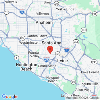 Map to Lucero Dental Group office in Santa Ana, CA