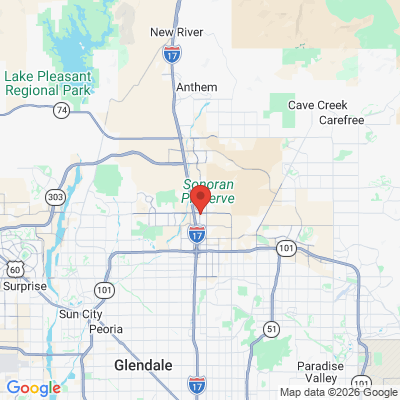 Map to All In One, Benso Family Dental office in Phoenix, AZ