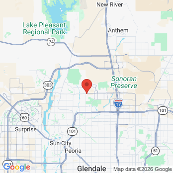 Map to Happy Valley Smiles office in Glendale, AZ