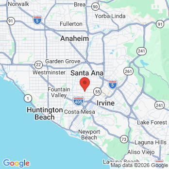 Map to OC Dental Center office in Santa Ana, CA