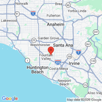 Map to Bleach Dentistry office in Fountain Valley, CA