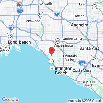 Map to Harbor Smiles  office in Huntington Beach, CA