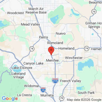 Map to Romero Dental Care office in Menifee, CA