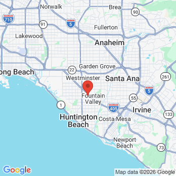 Map to 21st Century Dental office in Huntington Beach, CA
