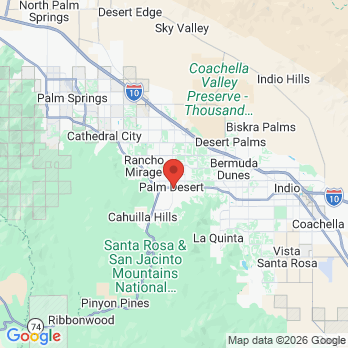 Map to Evolution Dental office in Palm Desert, CA