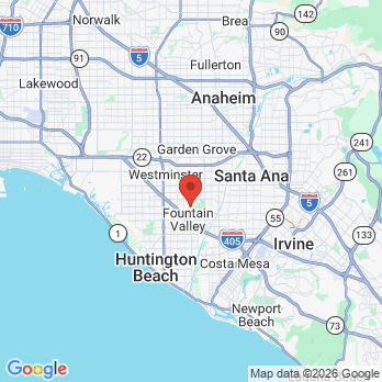 Map to Rosy Dental office in Fountain Valley, CA