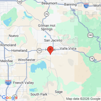 Map to Formica Family Dental Practice  office in Hemet, CA