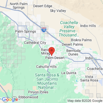 Map to Primary Bittner Dental Clinic office in Palm Desert, CA