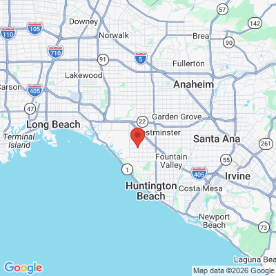 Map to Dental Associates of Huntington Beach office in Huntington Beach, CA
