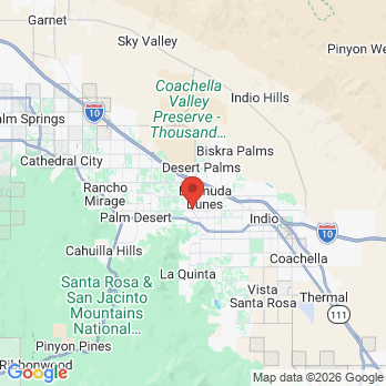 Map to Hospitality Dental Palm Desert  office in Palm Desert, CA
