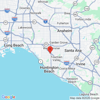 Map to Dental Oasis Of Orange County office in Huntington Beach, CA