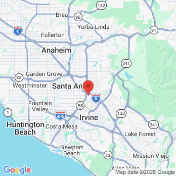 Map to Tustin Dental Practice office in Tustin, CA