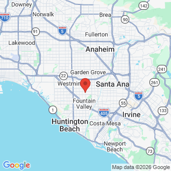 Map to Steven T Bui, DDS, Inc office in Westminster, CA