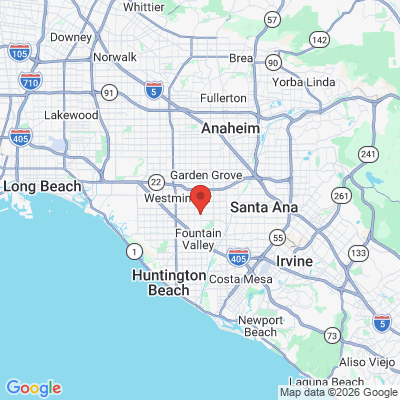 Map to Brookhurst McFadden Dental Group office in Westminster, CA