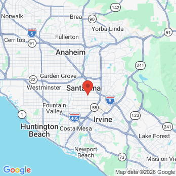 Map to St Youstina Dental  office in Santa Ana, CA