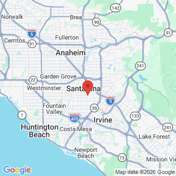 Map to Santa Ana Dental Group office in Santa Ana, CA