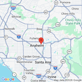 Map to Lincoln Family Dental Group office in Anaheim, CA