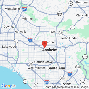 Map to Dental Care of Anaheim office in Anaheim, CA