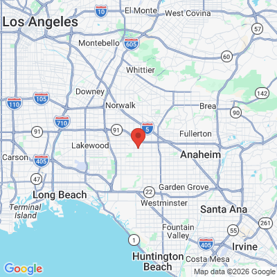 Map to Richard B Oliver DDS, Inc. office in La Palma, CA