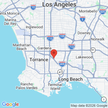Map to EZ DENTAL CARE office in Carson, CA