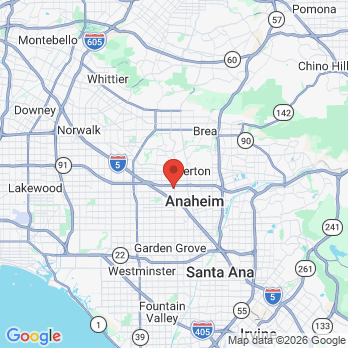Map to Bristol Dental Group Of Anaheim office in Anaheim, CA